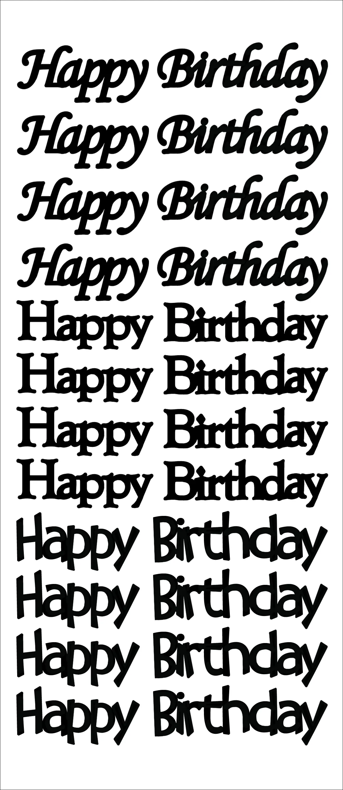 Happy Birthday Dazzlesâ¢ Stickers, black